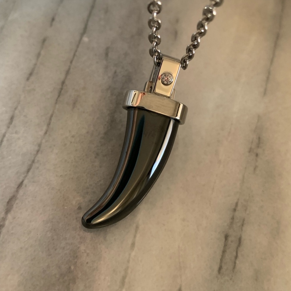 Black Fang Pendant Necklace